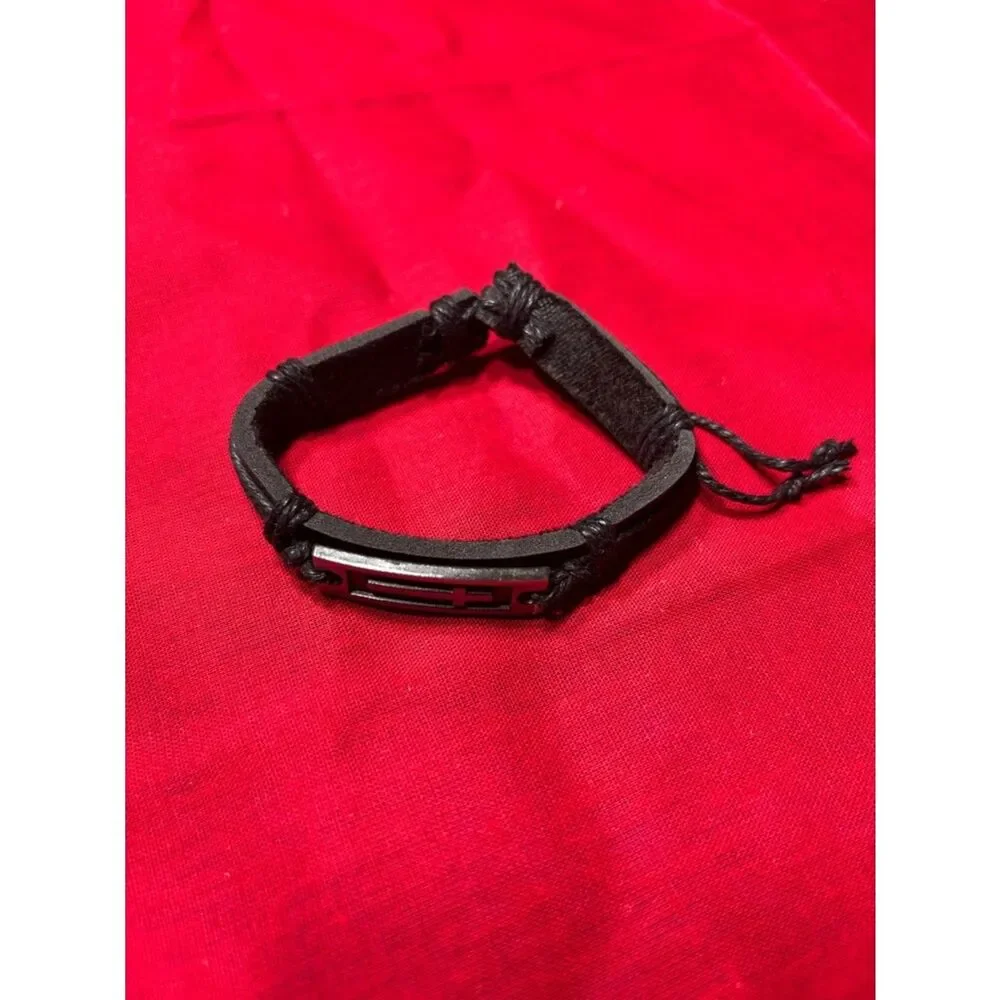 New! Braided Leather Bracelet Men Wrap Handmade Wristband Adjustable
